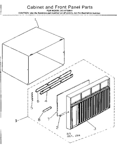 Cabinet and front panel parts