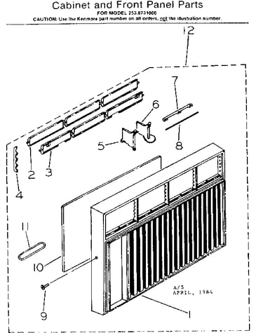 Cabinet and front panel parts