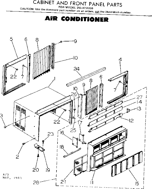 Cabinet and front panel parts