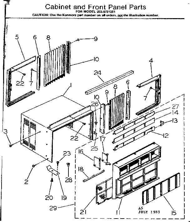 Cabinet & front panel parts