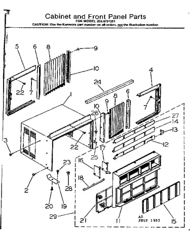 Cabinet & front panel parts