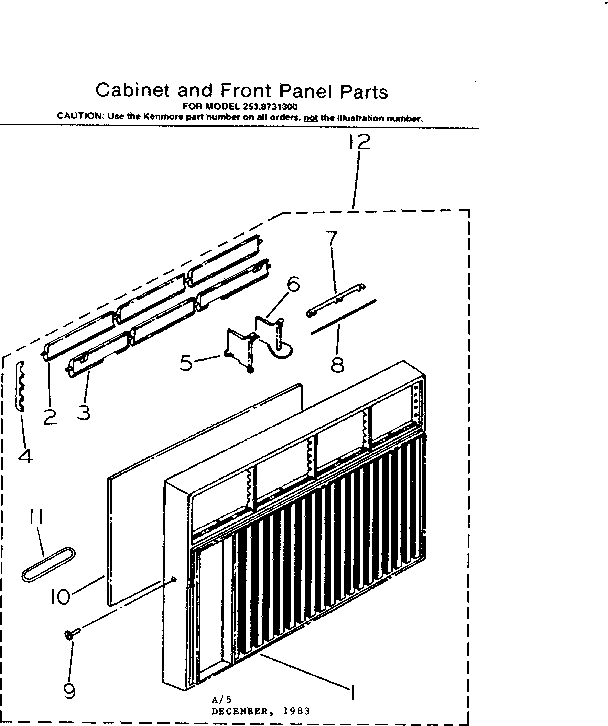 Cabinet and front panel parts