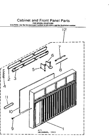 Cabinet and front panel parts