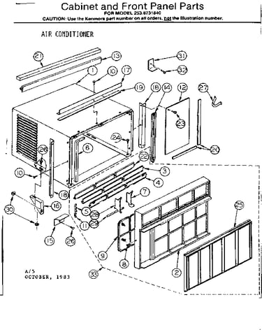 Cabinet & front panel parts
