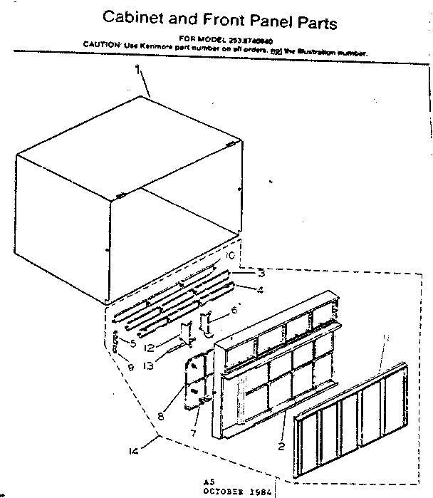 Cabinet and  front panel parts