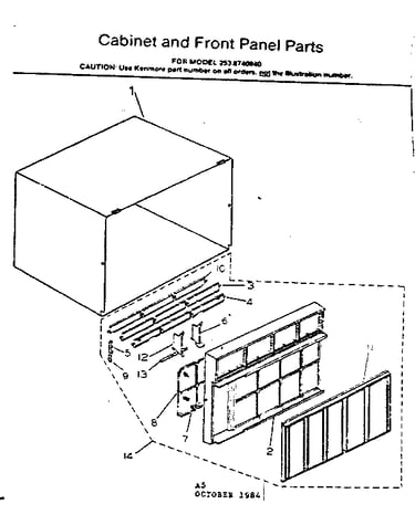 Cabinet and  front panel parts