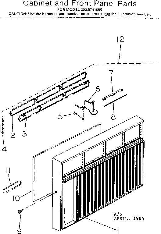 Cabinet and front panel parts