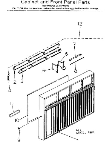 Cabinet and front panel parts