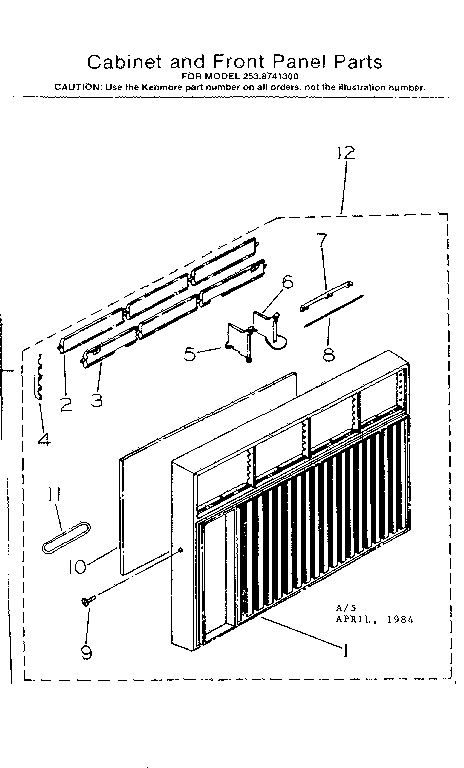 Cabinet and front panel parts