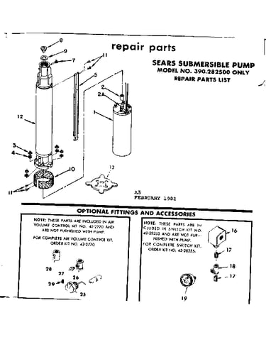Replacement parts/282500 only
