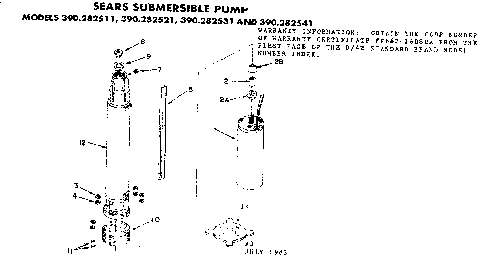 Replacement parts / 282511,282521,282531 and 282541.