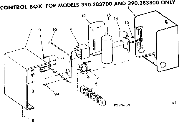 Control box/ 283700 and 283800 only