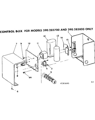 Control box/ 283700 and 283800 only
