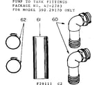 Sears 39029170 pump to tank fittings - 29170 only diagram