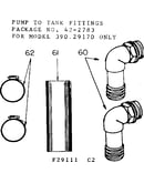 Pump to tank fittings - 29170 only