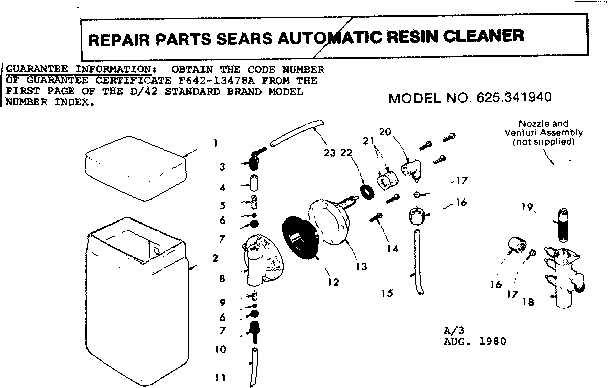 REPAIR PARTS - RESIN CLEANER