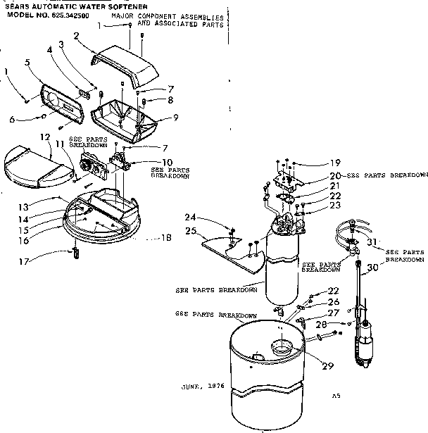 Major compnt assem & assoc. parts