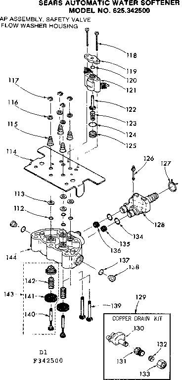 Valve cap assem., safety valve & flow wshr hsng
