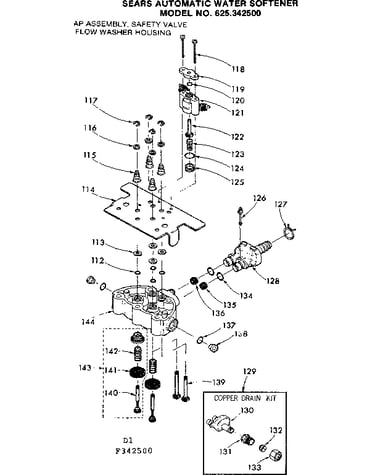 Valve cap assem., safety valve & flow wshr hsng