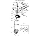 Kenmore 625342501 resin tank valve adaptor and associated parts diagram