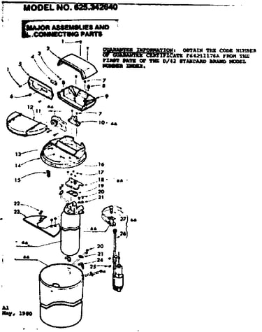 Major assemblies and connecting parts
