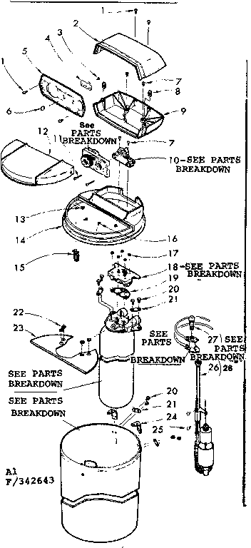 Major assemblies and connecting parts