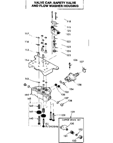Valve cap safety valve & flow washer housing