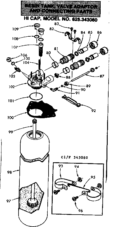 Resin tank, valve adaptor and connecting parts