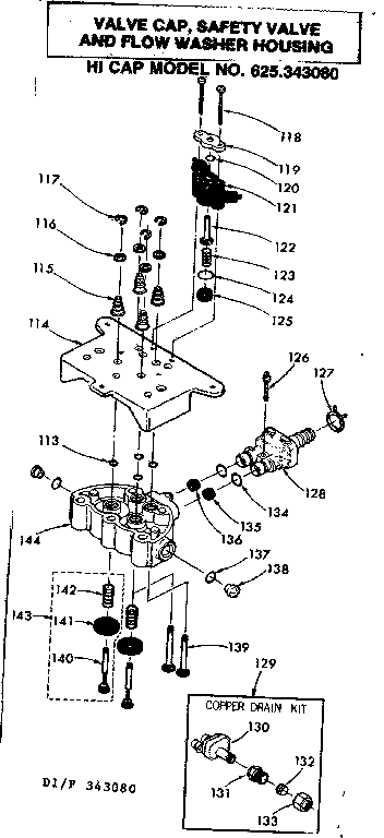 VALVE CAP SAFETY VALVE AND FLOW WASHER HOUSING