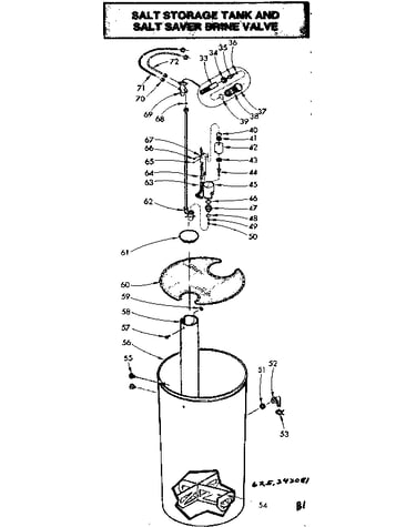 Salt tank and brine valve