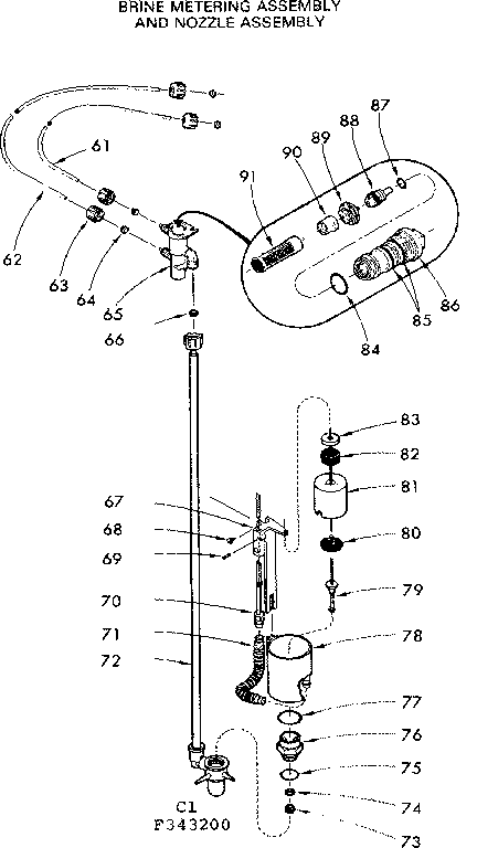Brine metering assem and nozzle assem