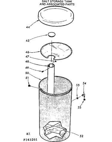Salt storage tank and associated parts