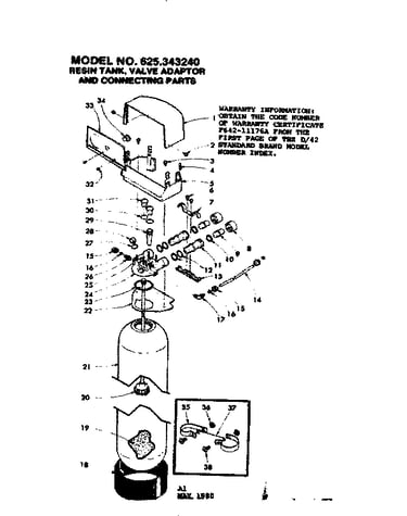 Resin tank valve adaptor and connecting parts