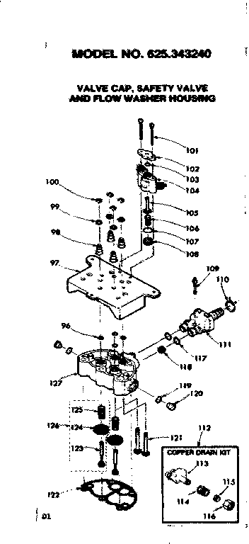 Valve cap safety valve and flow washer housing