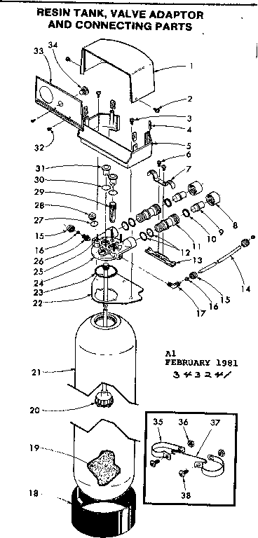 Resin tank valve adapter & conn parts