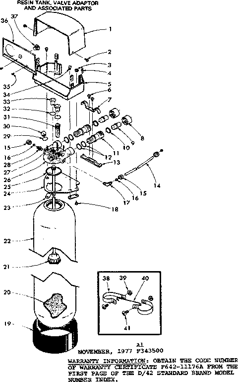 Resin tank, valve adaptor & associated parts