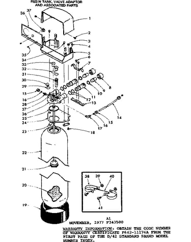 Resin tank, valve adaptor & associated parts