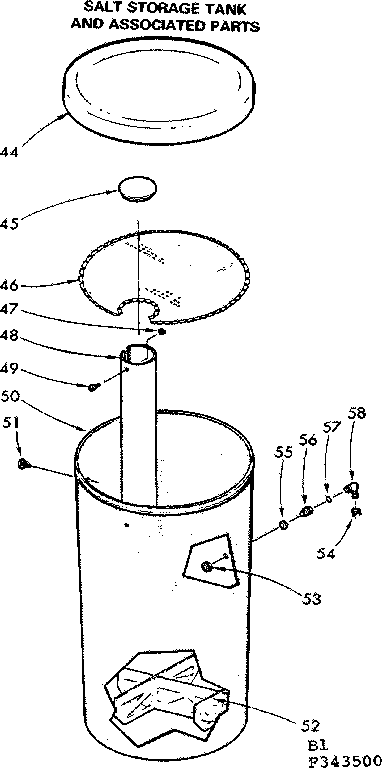 Salt storage tank & associated parts