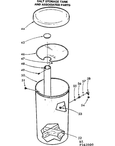 Salt storage tank & associated parts
