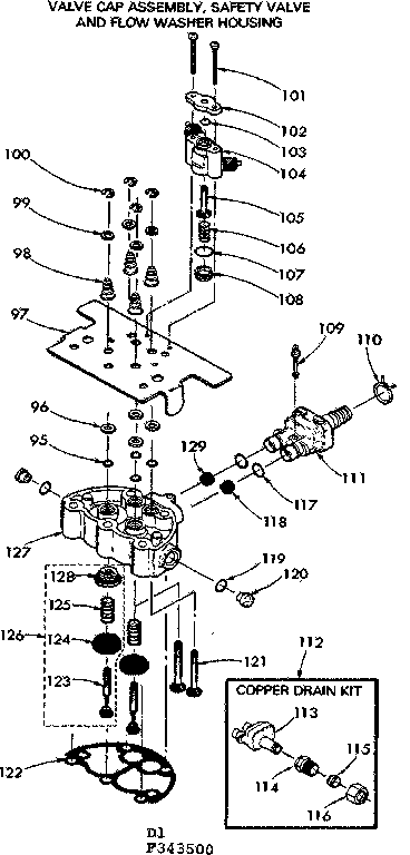 Valve cap assembly safty valve & flood washer