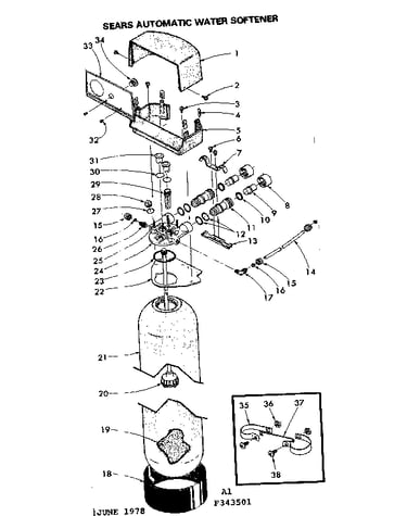 Resin tank, valve adaptor and associated parts