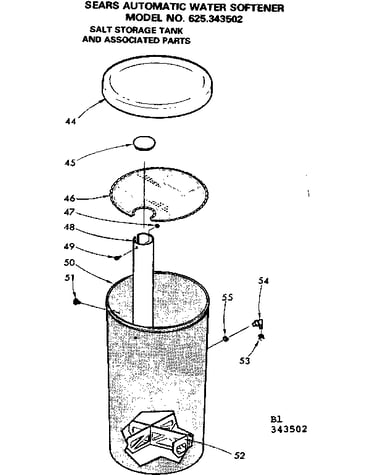 Salt storage tank and associated parts