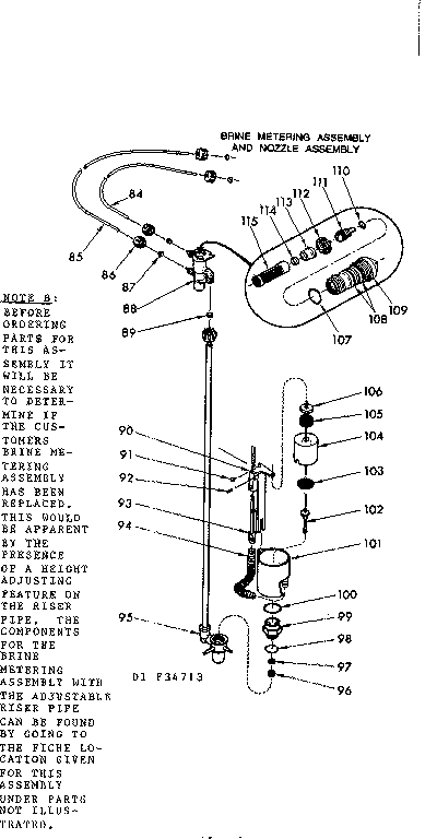 Brine metering assem. & nozzle assem.