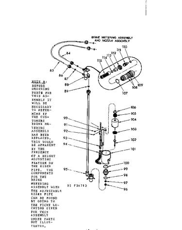 Brine metering assem. & nozzle assem.