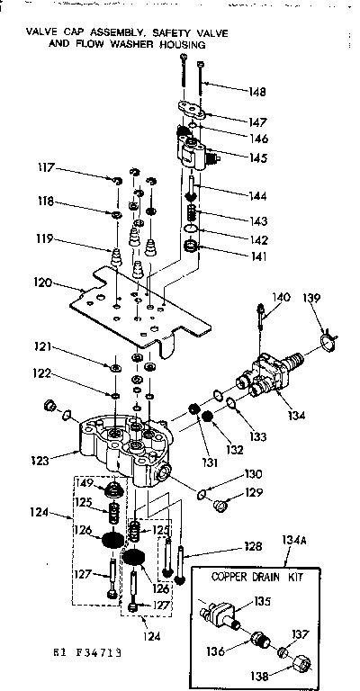 Valve cap asm-safety valve & flow washer housing