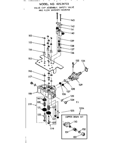 Valve cap asm, safety valve & flow washer housing