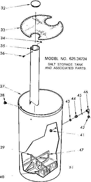 Salt storage tank &  assoc. parts