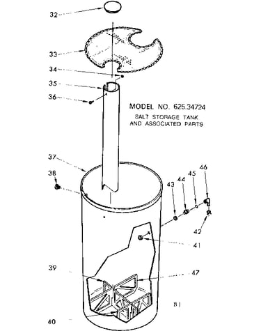 Salt storage tank &  assoc. parts