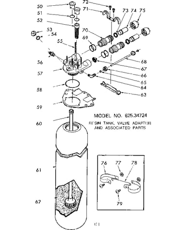 Resin tank, valve adaptor & assoc. parts