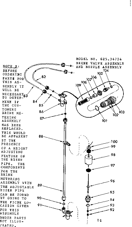 Brine valve assembly & nozzle assembly